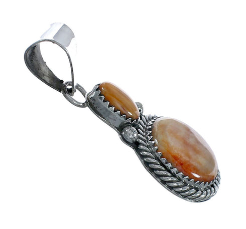 Native American Oyster Shell And Genuine Sterling Silver Pendant JX130945